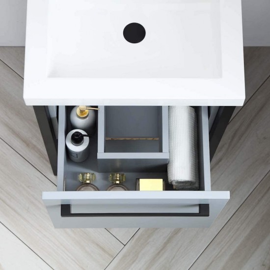 Riga 20 Inch Vanity with Acrylic Sink - Metal Gray