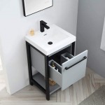 Riga 20 Inch Vanity with Acrylic Sink - Metal Gray