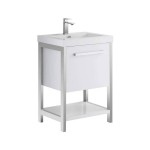 Riga 24 Inch Vanity with Acrylic Sink - White