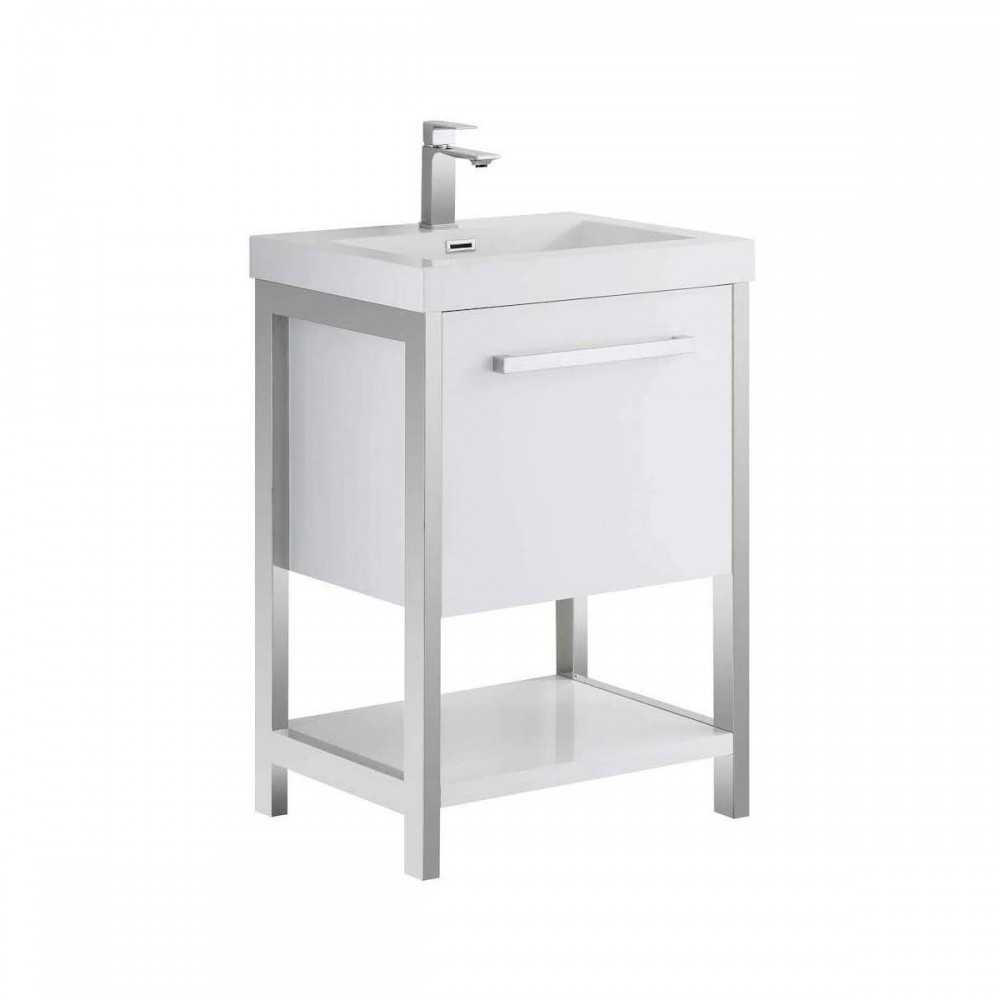 Riga 24 Inch Vanity with Acrylic Sink - White