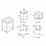 Riga 24 Inch Vanity with Acrylic Sink - White