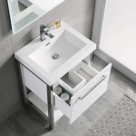 Riga 24 Inch Vanity with Acrylic Sink - White