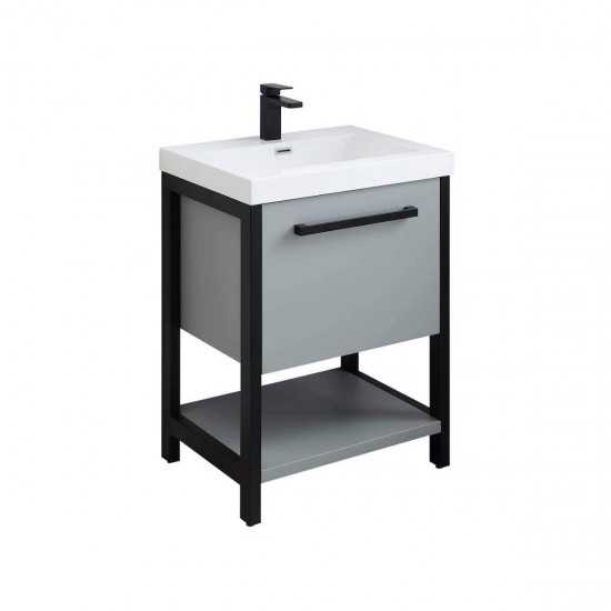 Riga 24 Inch Vanity Base Only - Metal Gray