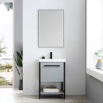 Riga 24 Inch Vanity with Acrylic Sink - Metal Gray
