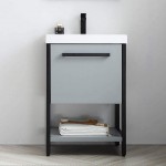 Riga 24 Inch Vanity with Acrylic Sink - Metal Gray