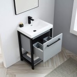 Riga 24 Inch Vanity with Acrylic Sink - Metal Gray