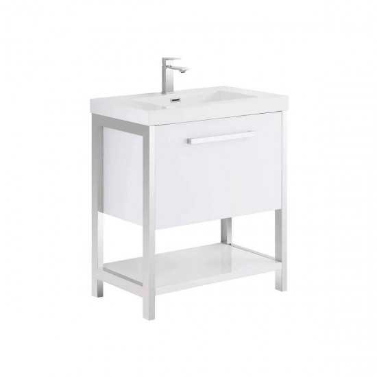 Riga 30 Inch Vanity Base Only - White