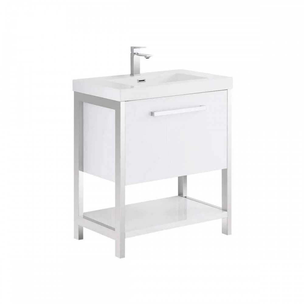 Riga 30 Inch Vanity Base Only - White Riga 30 Inch Vanity Base Only - White