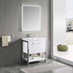 Riga 30 Inch Vanity Base Only - White