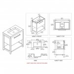 Riga 30 Inch Vanity Base Only - White