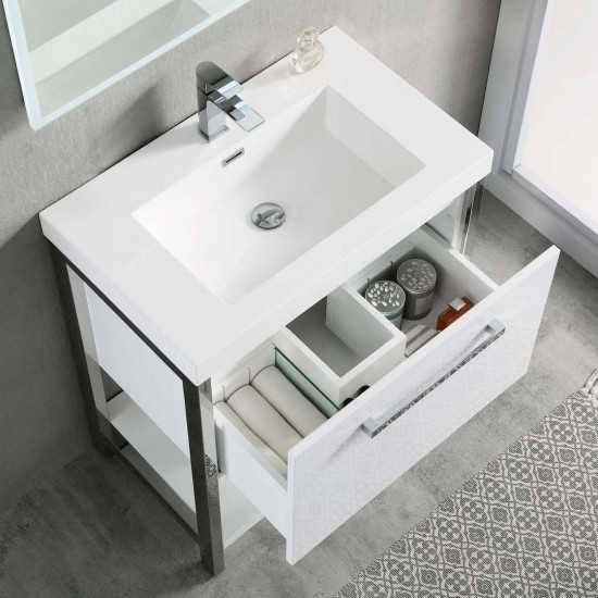 Riga 30 Inch Vanity Base Only - White