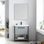 Riga 30 Inch Vanity Base Only - Metal Gray