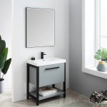 Riga 30 Inch Vanity Base Only - Metal Gray