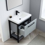 Riga 30 Inch Vanity Base Only - Metal Gray