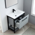 Riga 30 Inch Vanity Base Only - Metal Gray