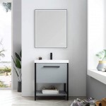 Riga 30 Inch Vanity with Acrylic Sink - Metal Gray