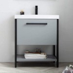 Riga 30 Inch Vanity with Acrylic Sink - Metal Gray