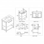 Riga 30 Inch Vanity with Acrylic Sink - Metal Gray