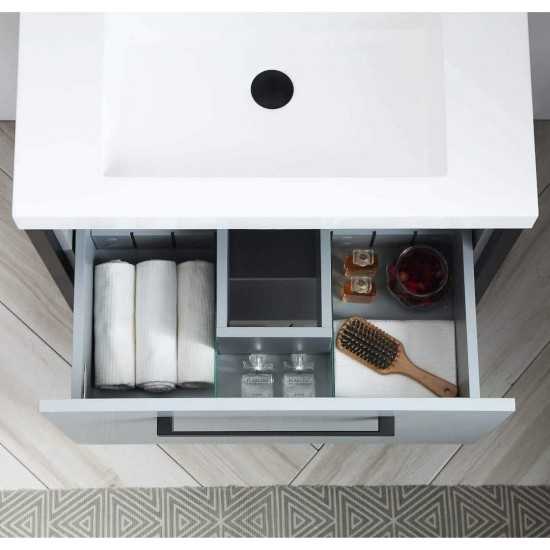 Riga 30 Inch Vanity with Acrylic Sink - Metal Gray