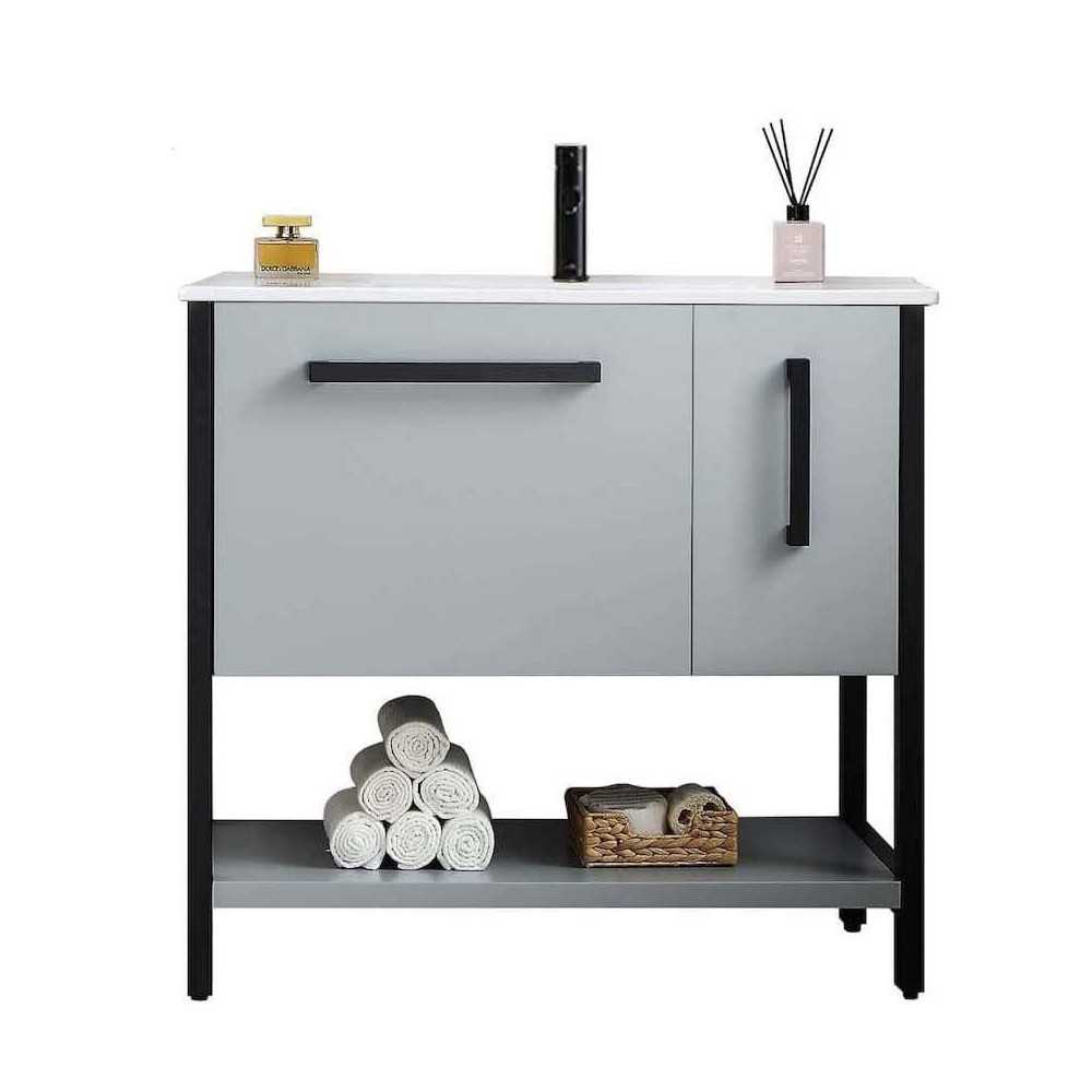 Riga 36 Inch Vanity Base Only - Metal Gray