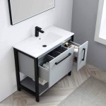 Riga 36 Inch Vanity Base Only - Metal Gray