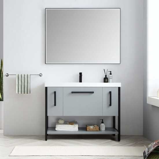 Riga 48 Inch Vanity Base Only - Metal Gray