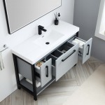 Riga 48 Inch Vanity with Acrylic Single Sink - Metal Gray