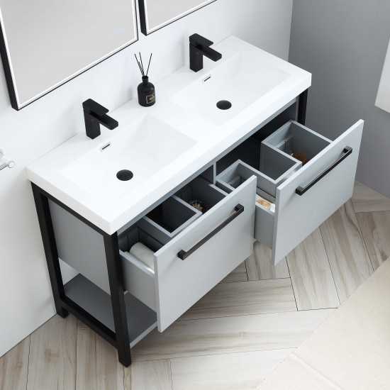 Riga 48 Inch Vanity Base Only - Metal Gray