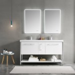 Riga 60 Inch Vanity with Acrylic Sink - White