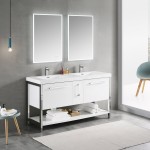 Riga 60 Inch Vanity with Acrylic Sink - White