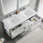 Riga 60 Inch Vanity with Acrylic Sink - White