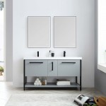 Riga 60 Inch Vanity Base Only - Metal Gray