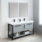 Riga 60 Inch Vanity Base Only - Metal Gray