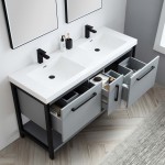 Riga 60 Inch Vanity Base Only - Metal Gray
