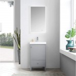 Lyon 20 Inch Vanity with Acrylic Sink - Metal Gray