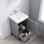 Lyon 20 Inch Vanity with Acrylic Sink - Metal Gray