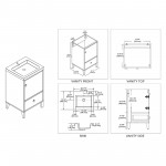 Lyon 20 Inch Vanity with Acrylic Sink - Metal Gray