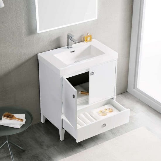 Lyon 30 Inch Vanity Base Only - White