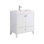 Lyon 30 Inch Vanity with Acrylic Sink - White