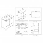 Lyon 30 Inch Vanity with Acrylic Sink - White