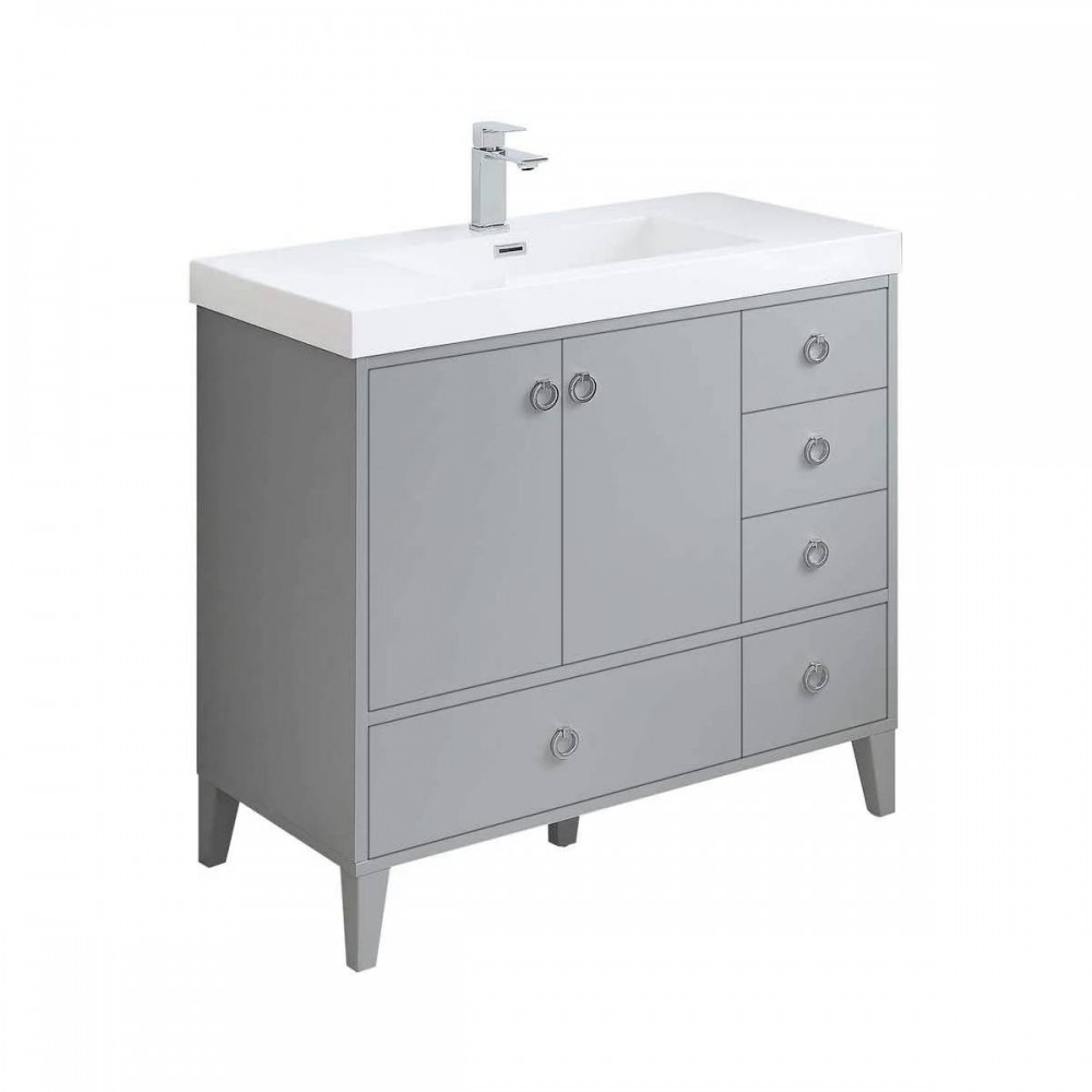 Lyon 36 Inch Vanity Base Only - Metal Gray