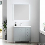 Lyon 36 Inch Vanity Base Only - Metal Gray