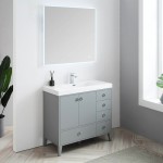 Lyon 36 Inch Vanity Base Only - Metal Gray