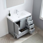 Lyon 36 Inch Vanity Base Only - Metal Gray