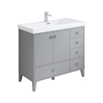 Lyon 36 Inch Vanity with Acrylic Sink - Metal Gray