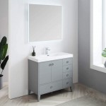 Lyon 36 Inch Vanity with Acrylic Sink - Metal Gray