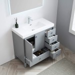 Lyon 36 Inch Vanity with Acrylic Sink - Metal Gray