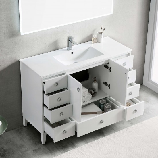 Lyon 48 Inch Vanity Base Only - White