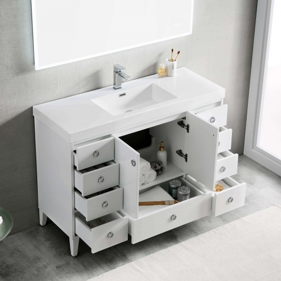 Lyon 48 Inch Vanity Base Only - White
