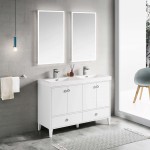 Lyon 48 Inch Vanity with Acrylic Double Sinks - White